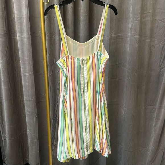 Authentic Versace Candy Stripe Dress Pastel Multicolor Fit & Flare Sz 24 IT 38 - Picture 3 of 8